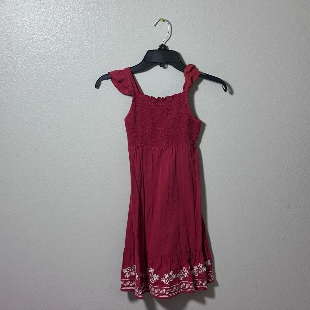 Old Navy Girls Orange Embroidered Summer Dress Size‎ S(6-7).